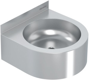 Round wall hung washbasin, brushed 304 stainless steel